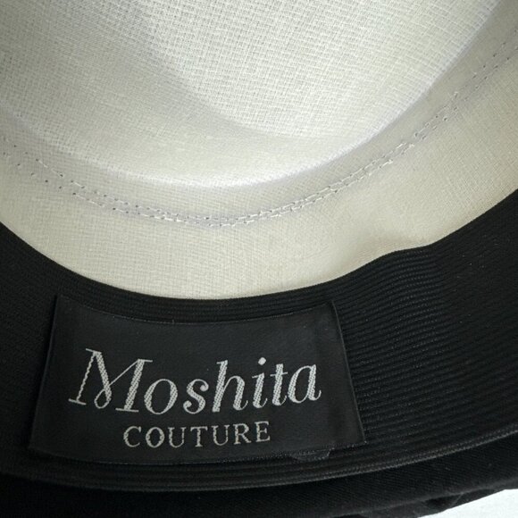 Moshita Couture Black Derby Holiday Church Hat Bow Brooch  display picture 3